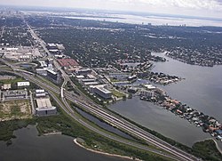 Aerial view of west Tampa, Florida